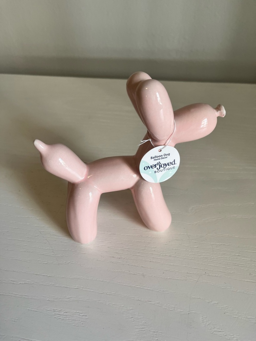 Overjoyed Boutique Pink Ceramic Balloon Dog Figurine